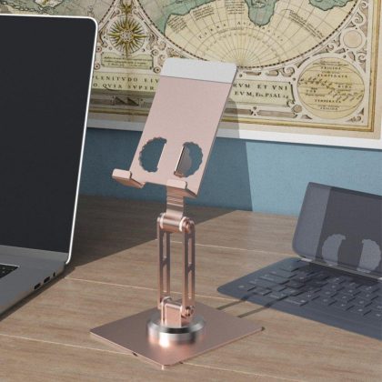 Wholesale YY-023 Folding Cell Phone Stand Desk Adjustable Phone Holder Aluminum Alloy Tablet Stand Anti-Slip Base For All Phones Tablet rose gold below 10 inches  |   Mounts & Holders Cell Phone Accessories Mounts & Holders