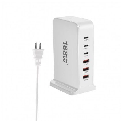 Wholesale USB Charging Adapter 168W 6 Ports Charging Station 3 USB-C 3 USB-A Ports PD Fast Charger Station White US Plug  |   Adapters & Chargers Adapters & Chargers 168W white US plug