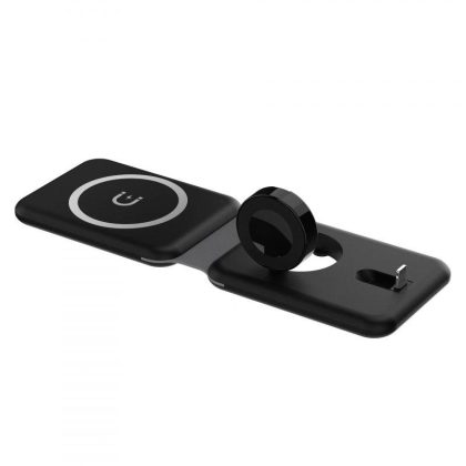 Wholesale 15w 3-in-1 Magnetic Wireless Charger Fast Charging Docking Station for iPhone 14 13 12 Airpods Iwatch 8 7 6 Black  |   Wireless Chargers Cell Phone Accessories Black